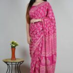 Hand Block Printed Pure Mulmul Cotton Saree 0304