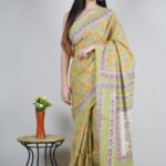 Hand Block Printed Pure Mulmul Cotton Saree 0301
