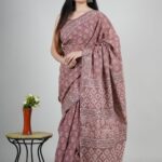 Hand Block Printed Pure Mulmul Cotton Saree 03011